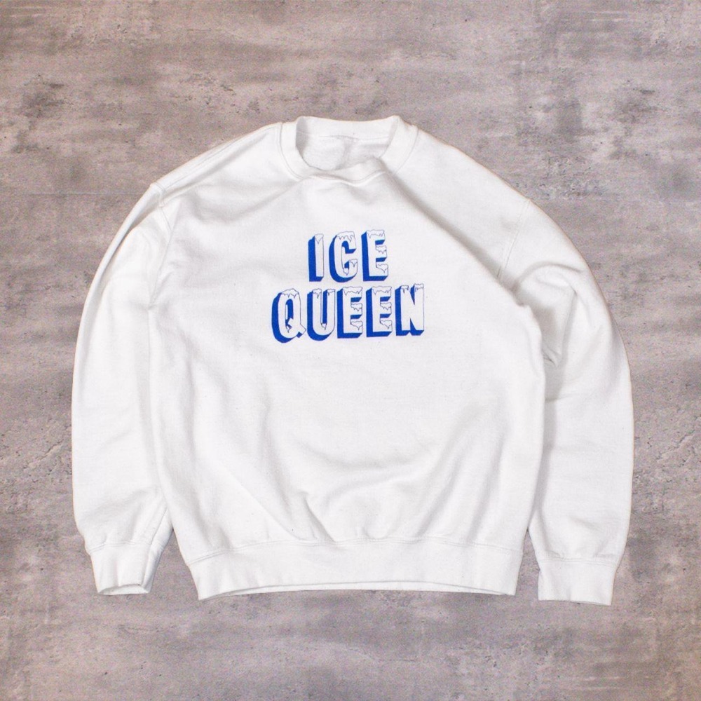 Y2K 00's Ice Queen Sweatshirt Minimal Graphic Cozy Meme Crewneck Sweater